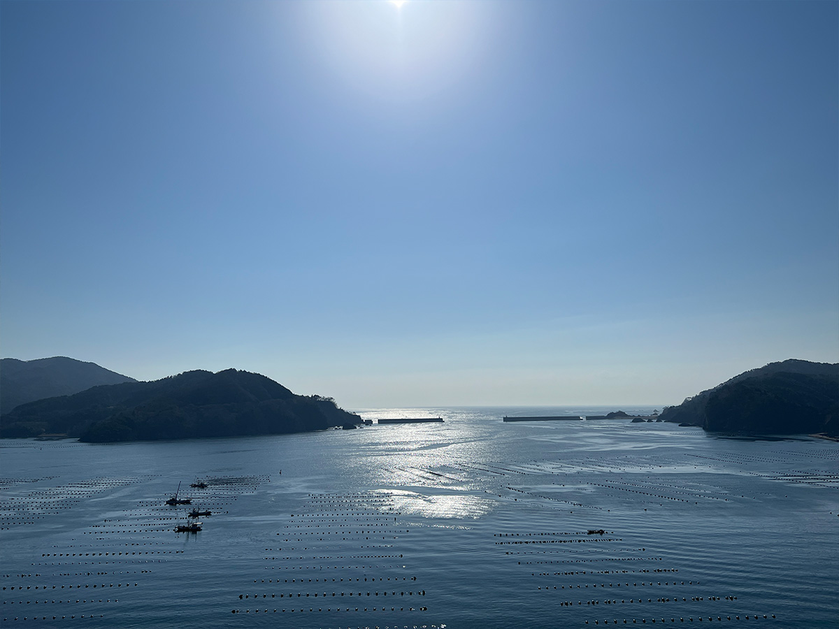 大船渡温泉の屋上から見た温泉と同じ景色,絶景